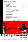 Cartell de la festa solidaria, enfila't pel tsunami.