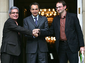 Joan Saura i Joan Herrera amb Zaparero
